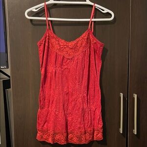 Maurices Red Lace Trim Tank Top
